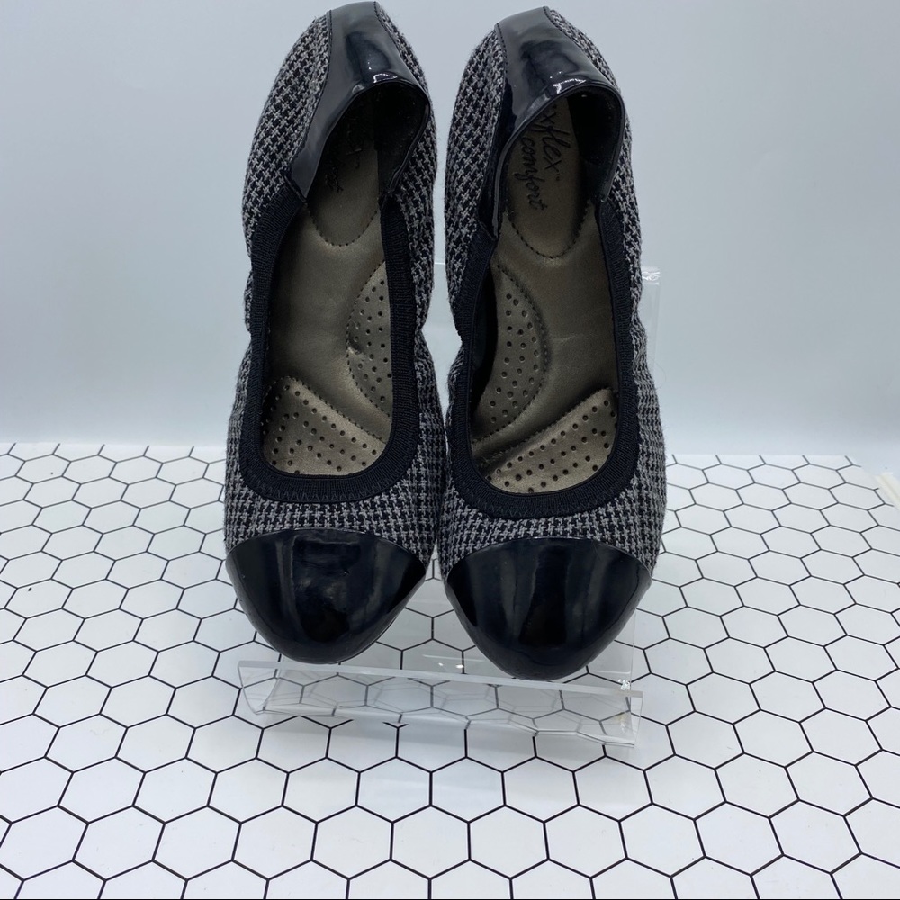Dexflex Plaid and Patent Leather Ballet Flats